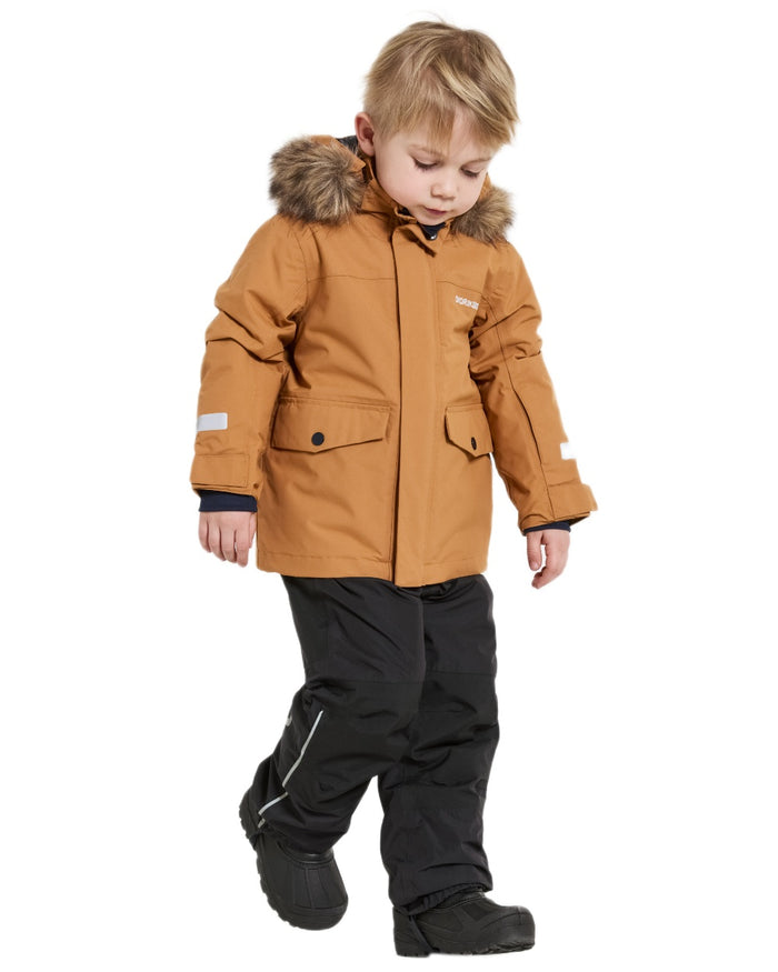 Almond Tree Coloured Didriksons Childrens Bjärven Parka on white background #colour_almond-tree