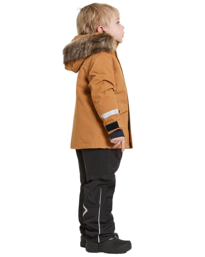 Almond Tree Coloured Didriksons Childrens Bjärven Parka on white background #colour_almond-tree