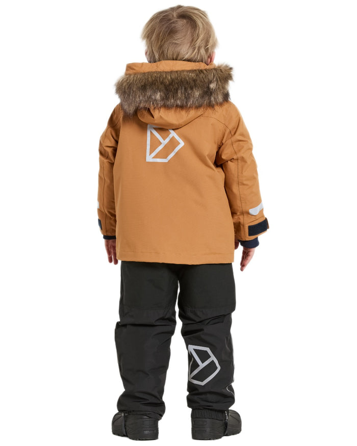 Almond Tree Coloured Didriksons Childrens Bjärven Parka on white background #colour_almond-tree