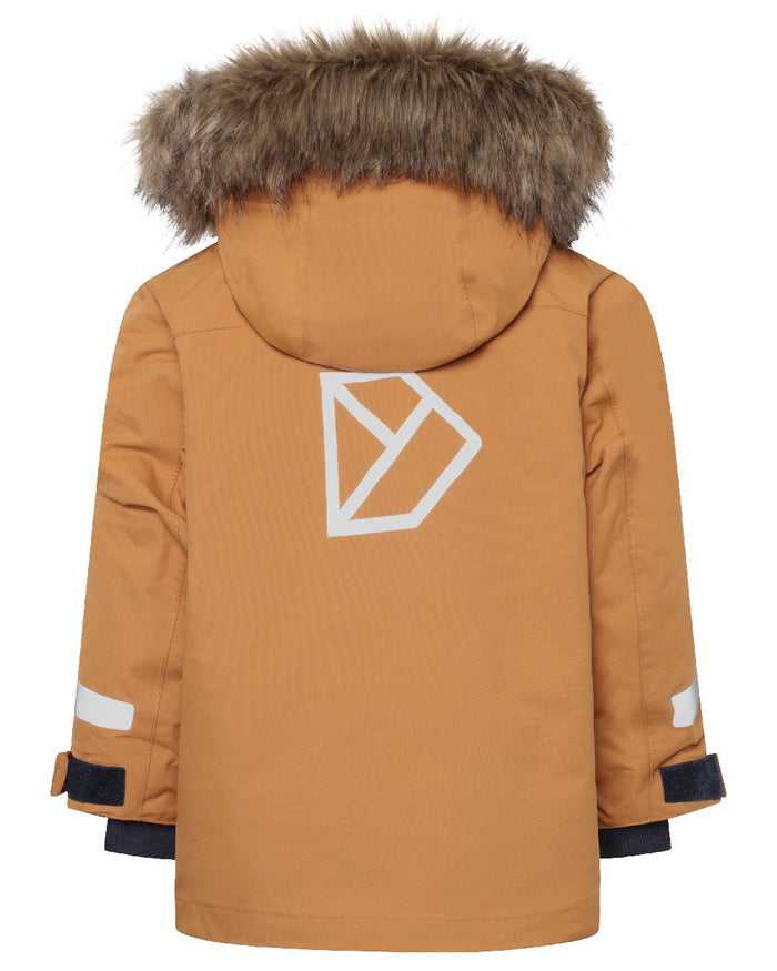 Almond Tree Coloured Didriksons Childrens Bjärven Parka on white background #colour_almond-tree