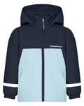 Navy coloured Didriksons Childrens Bladet Jacket on white background #colour_navy