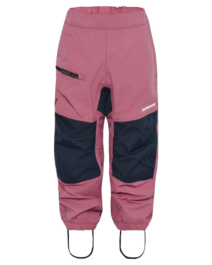 Heather Pink coloured Didriksons Childrens Dusk Pants on white background #colour_heather-pink