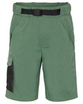 Dark Moss coloured Didriksons Childrens Eken Shorts on white background #colour_dark-moss