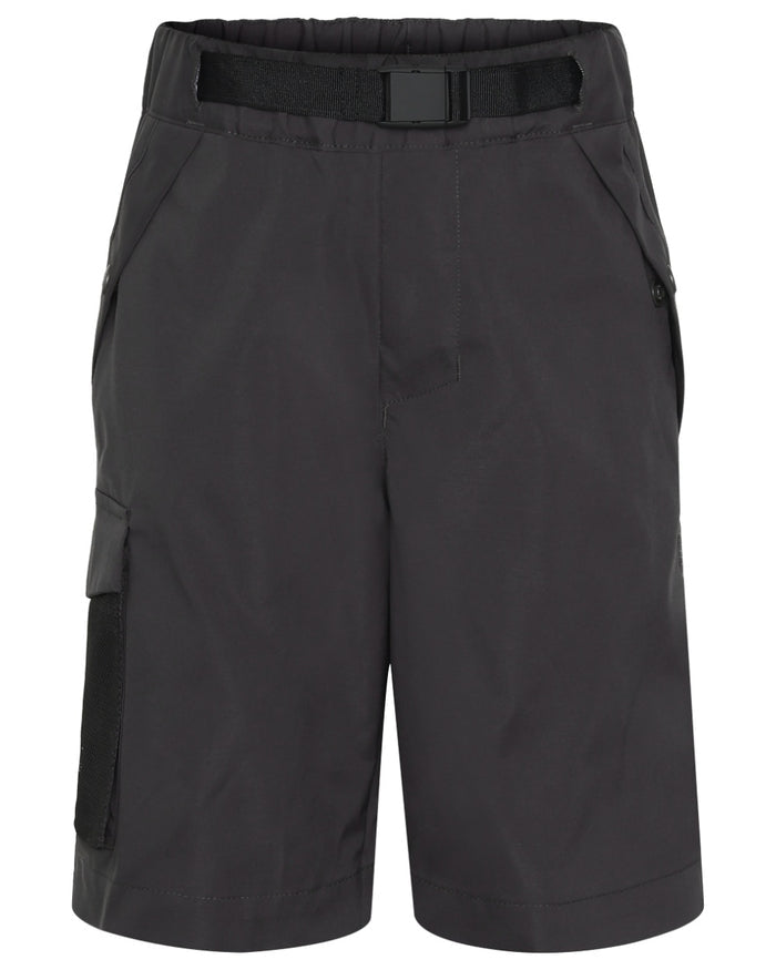 Graphite coloured Didriksons Childrens Eken Shorts on white background #colour_graphite