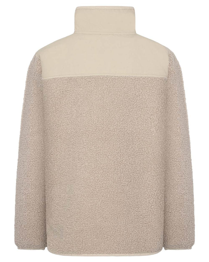 Beach Beige coloured Didriksons Childrens Exa Half Zip Sweater on white background #colour_beach-beige