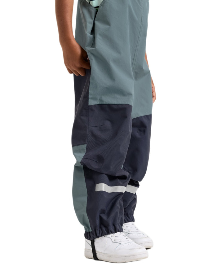Factory Blue coloured Didriksons Childrens Foxen Bib Pants on white background #colour_factory-blue