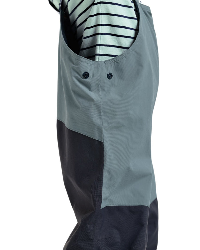 Factory Blue coloured Didriksons Childrens Foxen Bib Pants on white background #colour_factory-blue