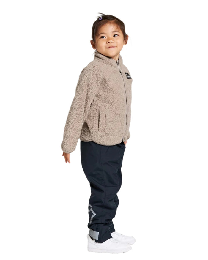 Beach Beige coloured Didriksons Childrens Gibbs Full Zip Jacket 2 on white background #colour_beach-beige