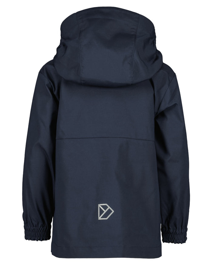 Navy coloured Didriksons Childrens Hallon Jacket on white background #colour_navy