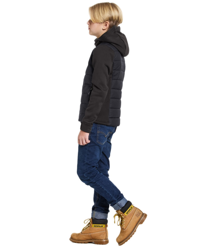 Black coloured Didriksons Childrens Kapris Full Zip Jacket 3 on white background #colour_black