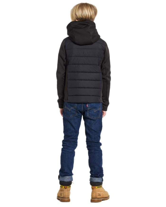 Black coloured Didriksons Childrens Kapris Full Zip Jacket 3 on white background #colour_black