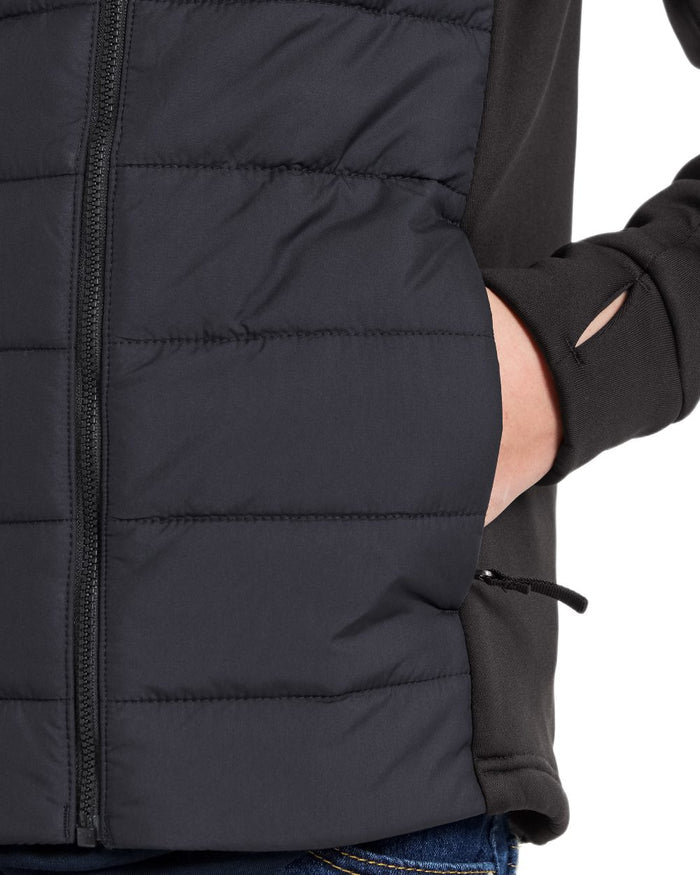 Black coloured Didriksons Childrens Kapris Full Zip Jacket 3 on white background #colour_black