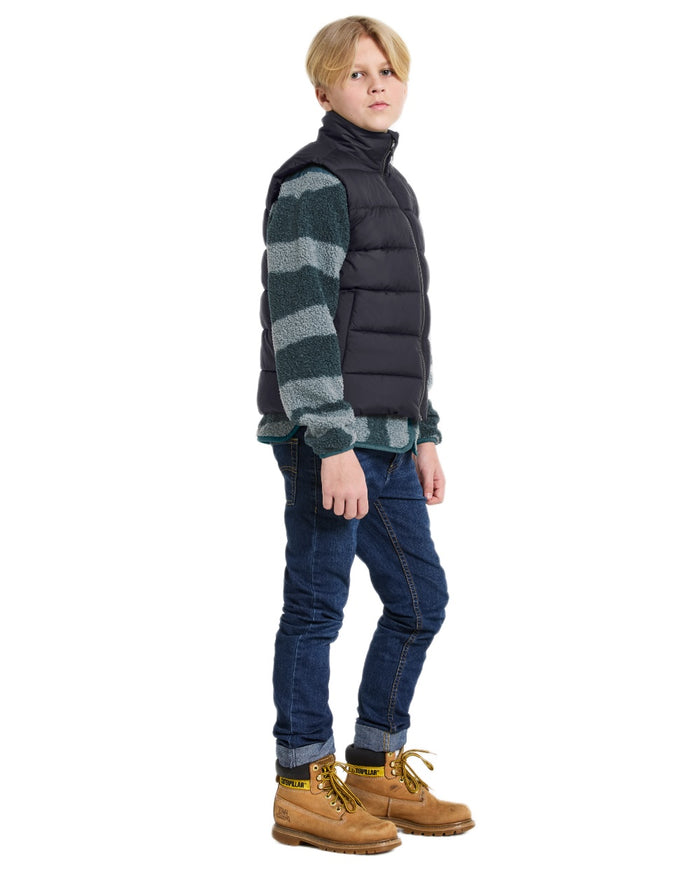 Black coloured Didriksons Childrens Kilo Vest 2 on white background #colour_black