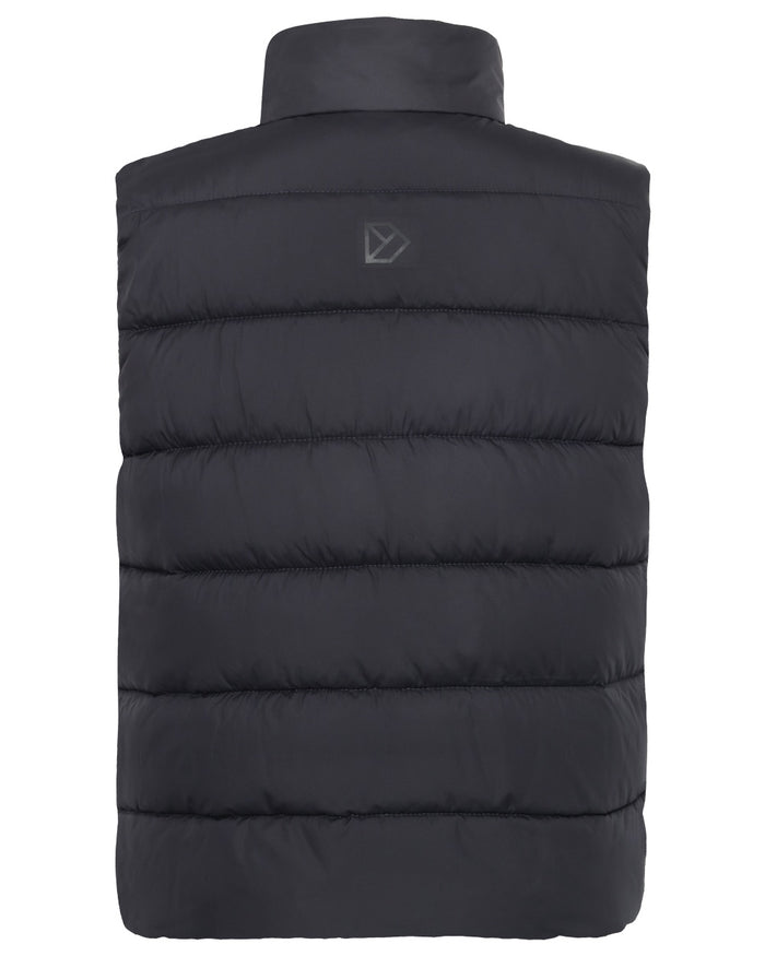 Black coloured Didriksons Childrens Kilo Vest 2 on white background #colour_black