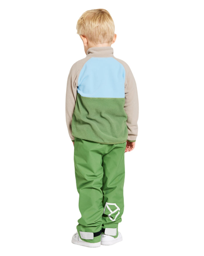 Algae Green coloured Didriksons Childrens Monte Half Button Fleece 4 on white background #colour_algae-green