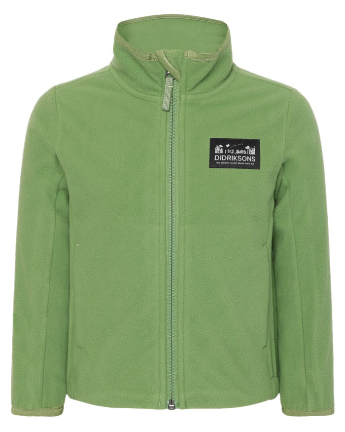 Algae Green coloured Didriksons Childrens Muskot Jacket on white background #colour_algae-green