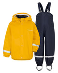 Oat Yellow coloured Didriksons Childrens Slaskeman Rain Set on white background #colour_oat-yellow