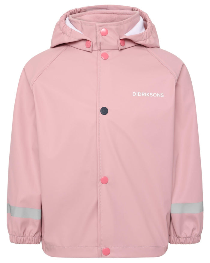 Soft Pink coloured Didriksons Childrens Slaskeman Rain Set Clearance on white background #colour_soft-pink