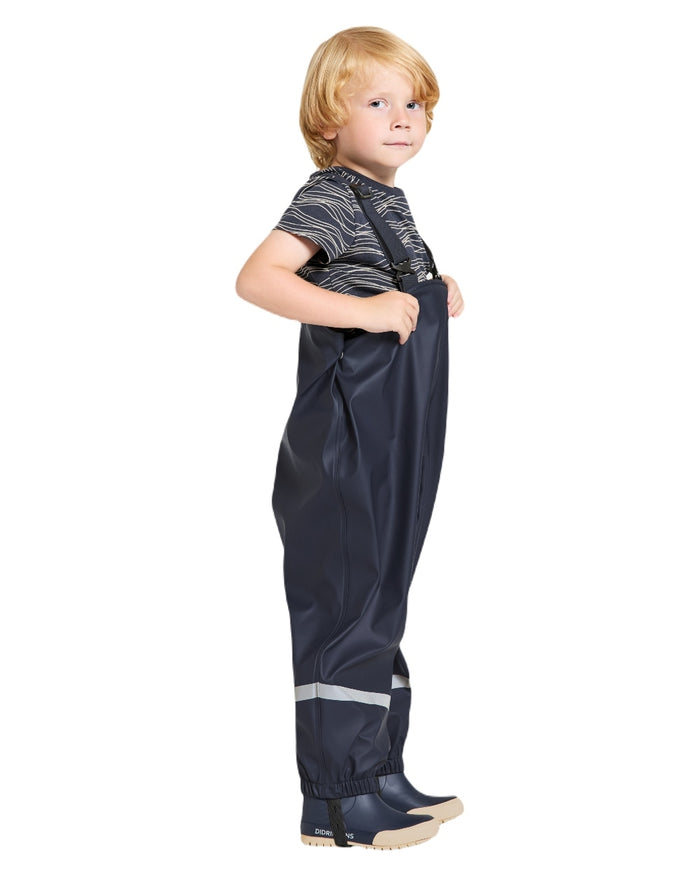 Light Sea Blue coloured Didriksons Childrens Slaskeman Rain Set on white background #colour_light-sea-blue