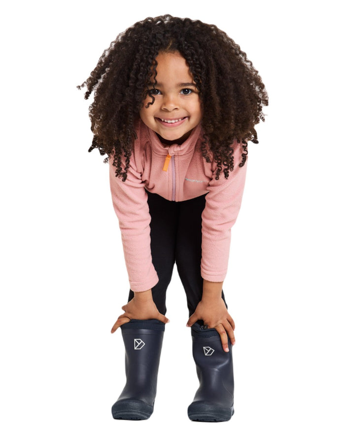 Navy Coloured Didriksons Childrens Slush Boots On A White Background #colour_navy