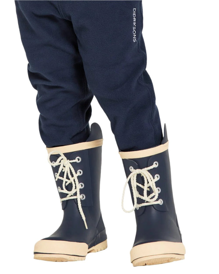 Navy Coloured Didriksons Childrens Splashman Boots On A White Background #colour_navy