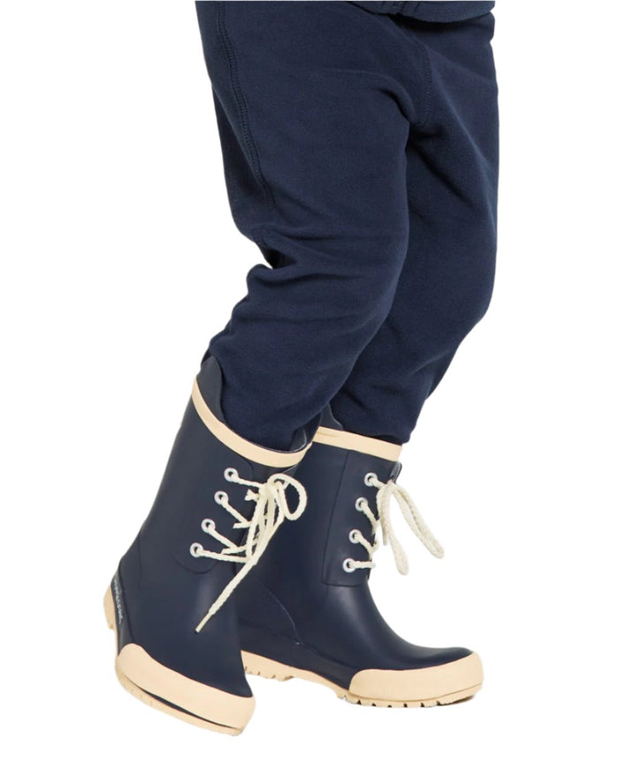 Navy Coloured Didriksons Childrens Splashman Boots On A White Background #colour_navy