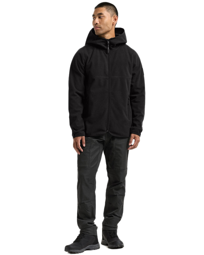 Black coloured Didriksons Helmit Windproof Full Zip Fleece on white background #colour_black