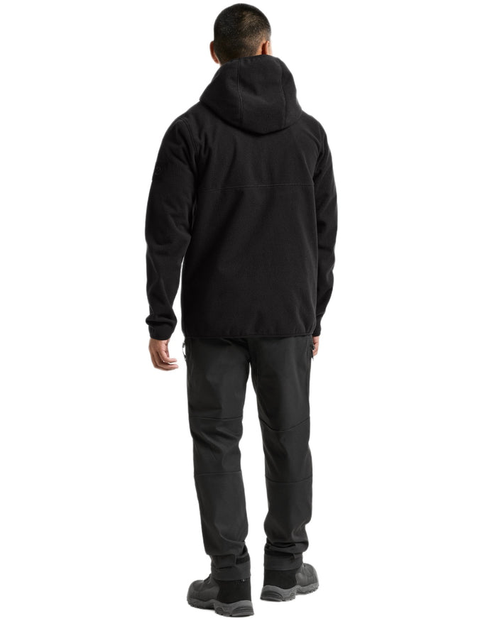 Black coloured Didriksons Helmit Windproof Full Zip Fleece on white background #colour_black