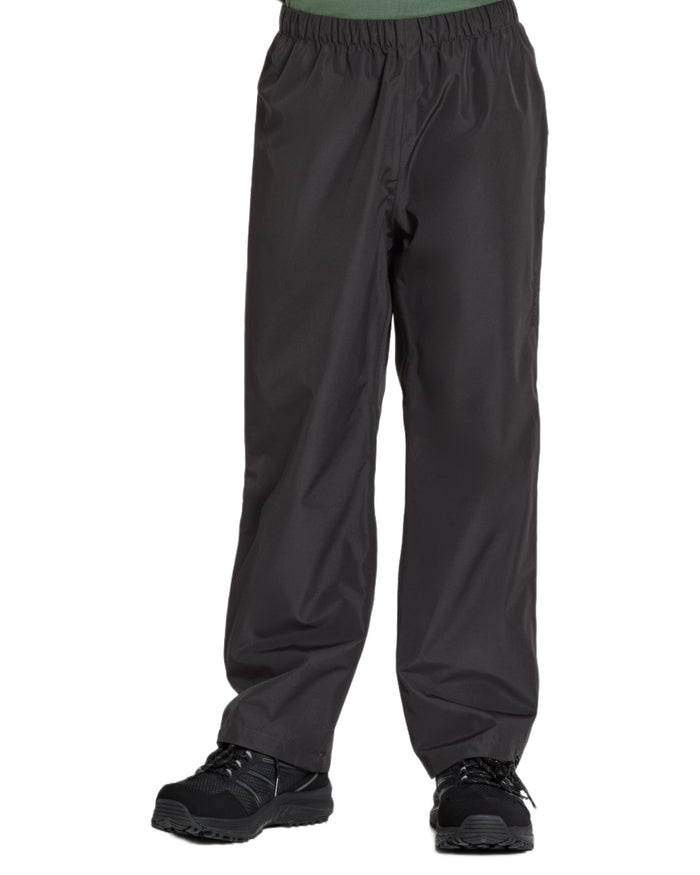 Black coloured Didriksons Kids Penta Pants on white background #colour_black