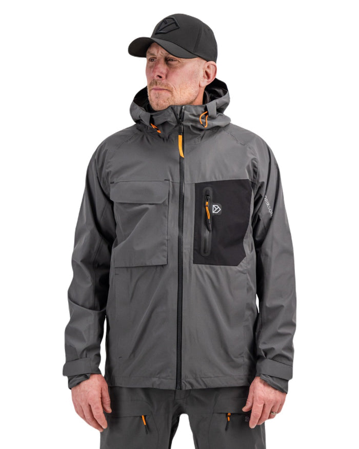 Coal Black coloured Didriksons Mens Calvus USX Jacket 2 on white background #colour_coal-black