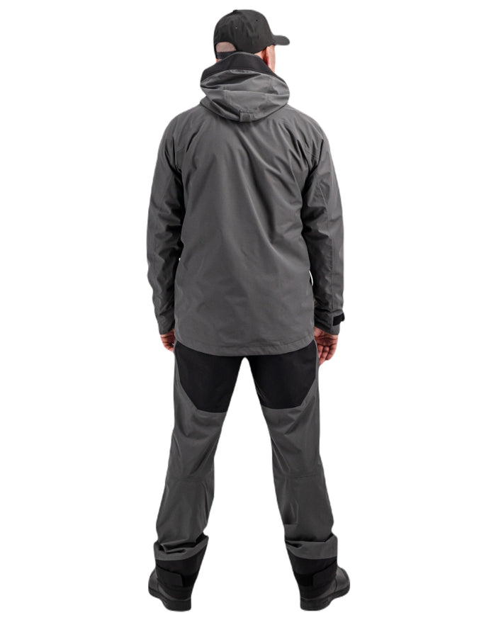 Coal Black coloured Didriksons Mens Calvus USX Jacket 2 on white background #colour_coal-black