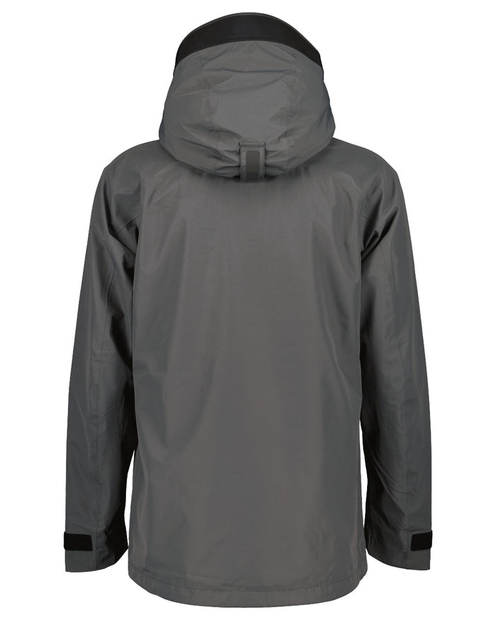 Coal Black coloured Didriksons Mens Calvus USX Jacket 2 on white background #colour_coal-black