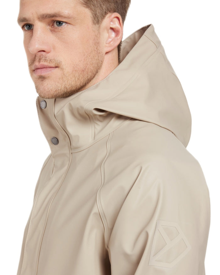 Clay Beige coloured Didriksons Mens Darwin Jacket on white background #colour_clay-beige