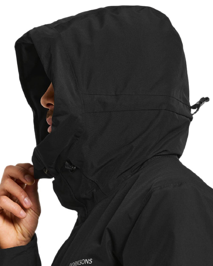Black Coloured Didriksons Drew Parka on white background #colour_black