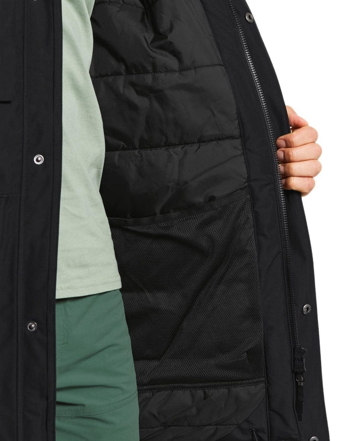 Black Coloured Didriksons Drew Parka on white background #colour_black
