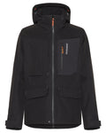 Black coloured Didriksons Fractus Waterproof Jacket on white background #colour_black