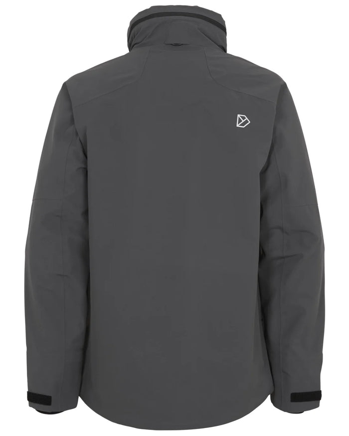 Coal Black coloured Didriksons Fractus Waterproof Jacket on white background #colour_coal-black