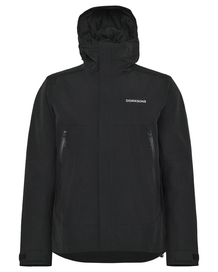 Black coloured Didriksons Mens Grit Jacket 4 on white background #colour_black