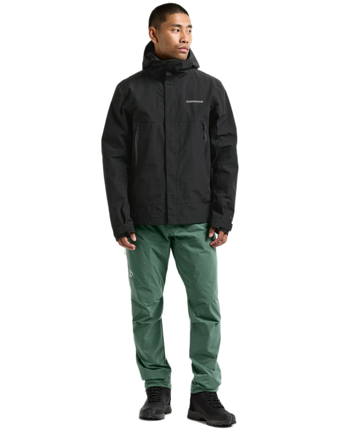 Black coloured Didriksons Mens Grit Jacket 4 on white background #colour_black