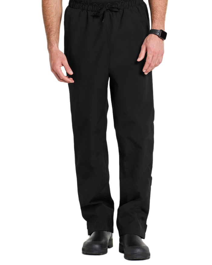 Black coloured Didriksons Mens Grit Rain Pants on white background #colour_black