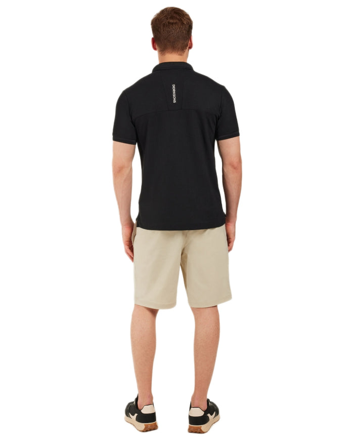 Black coloured Didriksons Mens Jack Polo T-Shirt on white background #colour_black