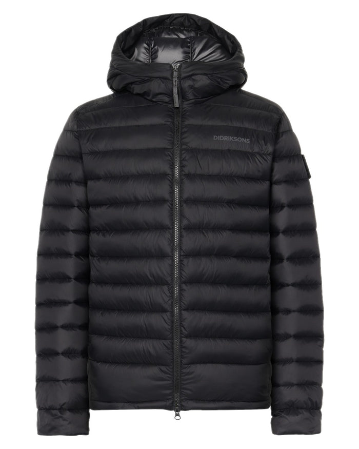 Black coloured Didriksons Mens Mauro Jacket on white background #colour_black
