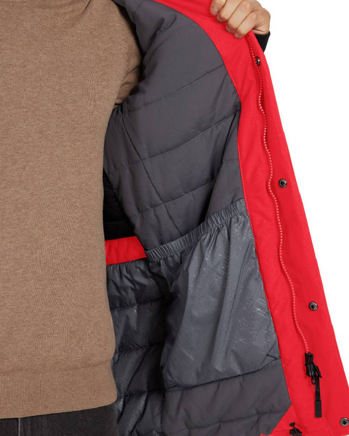 Pomme Red Coloured Didriksons Mens Rick Parka on white background #colour_pomme-red