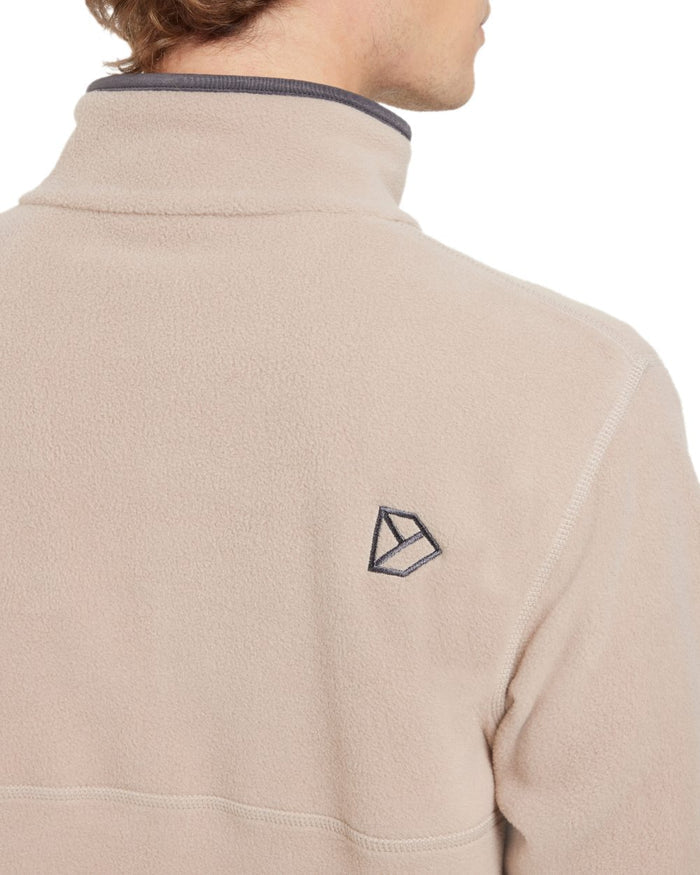 Beach Biege coloured Didriksons Mens Vito USX Half Zip Sweater on white background #colour_beach-beige