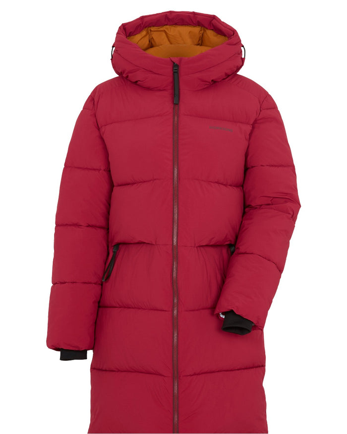 Ruby Red coloured Didriksons Nomi Women's Parka 2 on a white background #colour_ruby-red