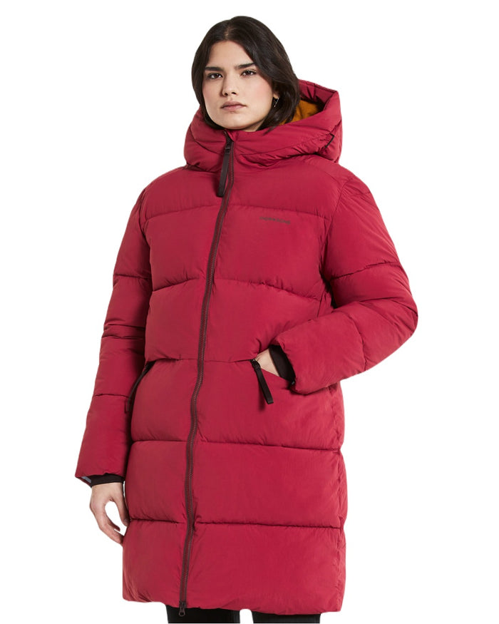 Ruby Red coloured Didriksons Nomi Women's Parka 2 on a white background #colour_ruby-red