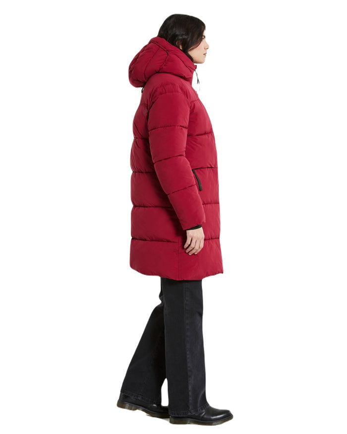 Ruby Red coloured Didriksons Nomi Women's Parka 2 on a white background #colour_ruby-red