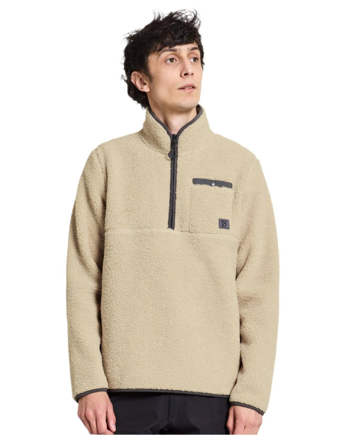 Clay Beige coloured Didriksons Phoenix Half Zip Sweater on white background #colour_clay-beige