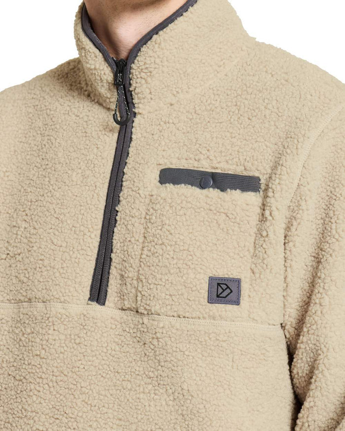 Clay Beige coloured Didriksons Phoenix Half Zip Sweater on white background #colour_clay-beige