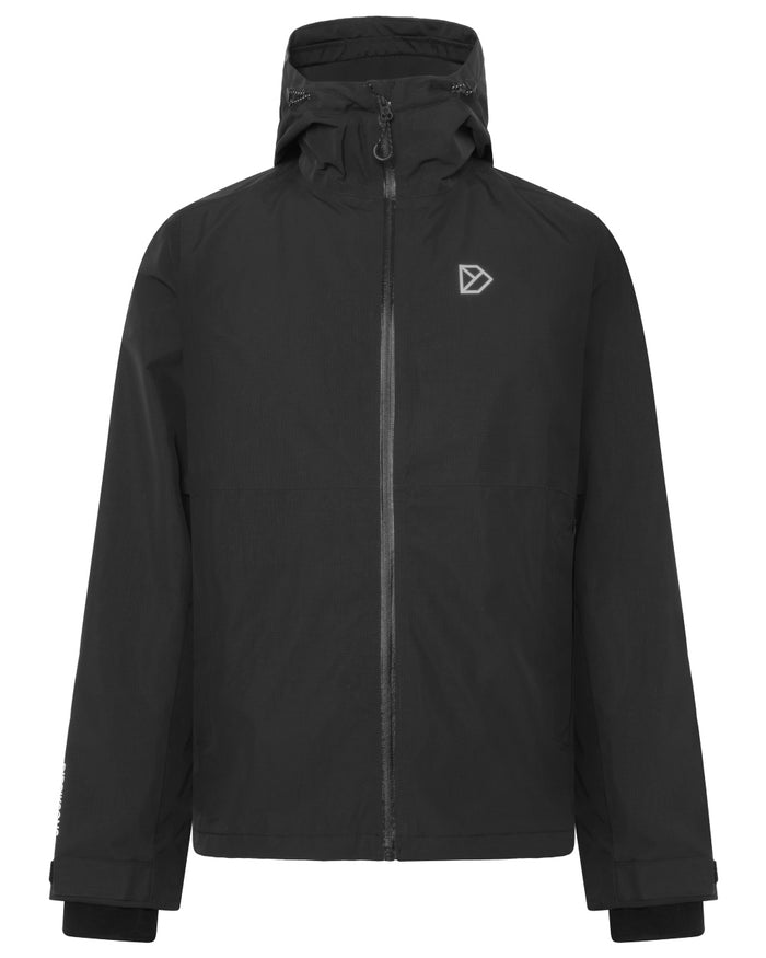 Black coloured Didriksons Trien Jacket on white background #colour_black